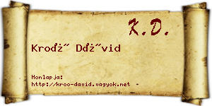 Kroó Dávid névjegykártya