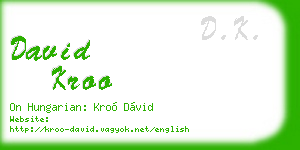david kroo business card